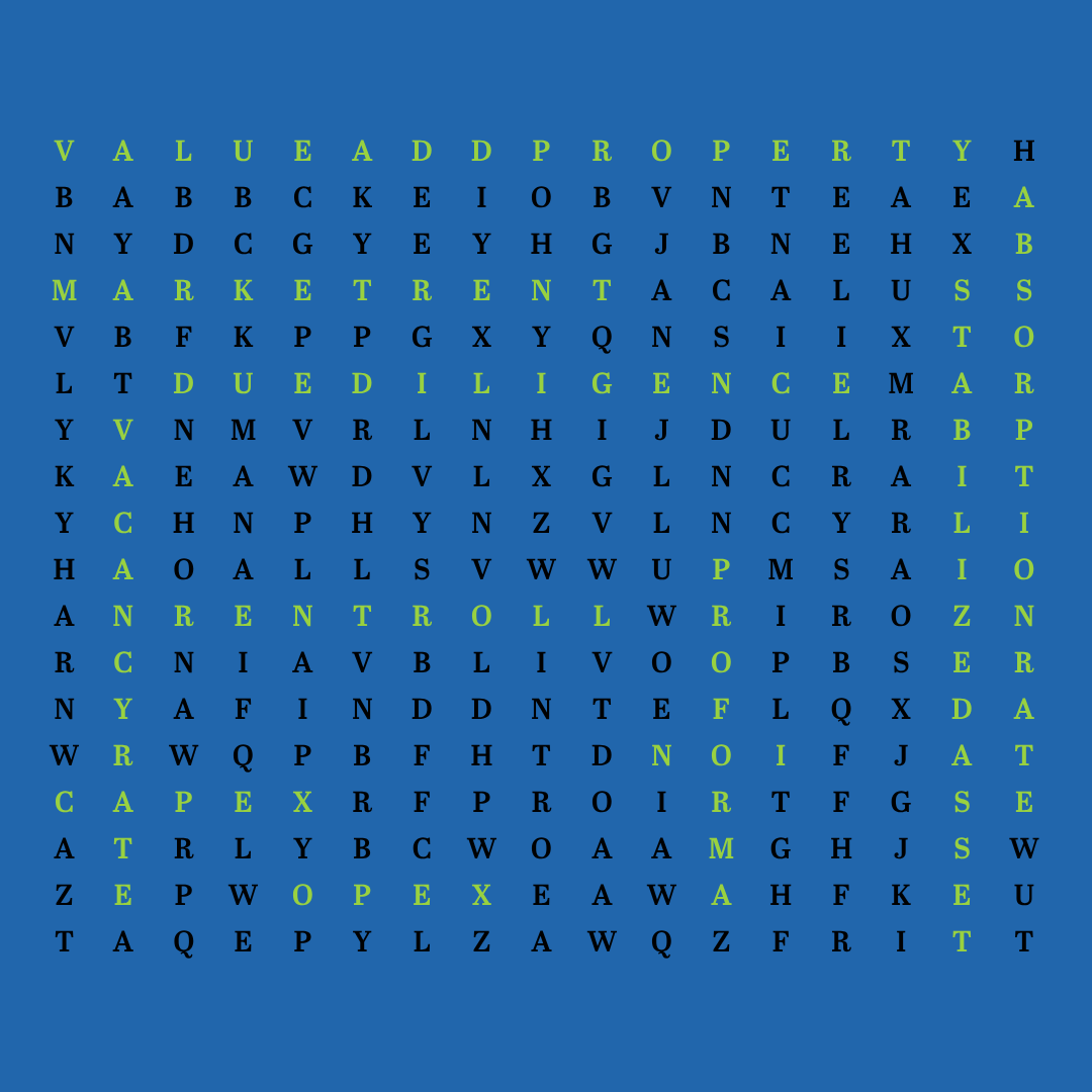 CRE Terms Word Search Conventional Mortgage Rate